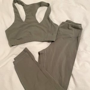 MATE the Label MOVE set - Small Sage - Organic cotton nontoxic leggings & bra